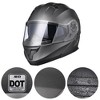 AHR Modular Full Face Motorcycle Helmet Flip up Dual Visor Motocross DOT S/M/L/XL/XXL - 2 of 4
