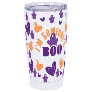 Elanze Designs I'm Someone's Boo Ghost Love Hearts Halloween Wrap-Around Design 20 Ounce Stainless Steel On-The-Go Coffee Mug, Thermal Travel Tumbler - 1 of 4