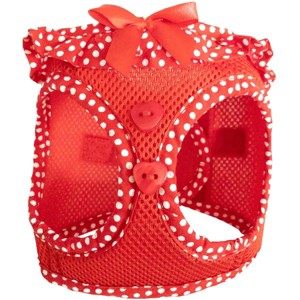 Doggie Design American River Choke Free Dog Polka Dot Ruffle Harness-Red - 1 of 3
