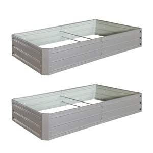 2pcs Raised Garden Bed Kit, Heavy-Duty Metal Planter Boxes with Oval Design, Outdoor Planting Solution for Vegetables - Coolbibila - 1 of 4