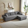 GlasFlength L Shape Sectional Sofa corduroy Couches Modular Sofa Set Upholstered Sleeper Sofa for Living Room, Bedroom, Gray, 39.76"*34.25"*7.48" - 4 of 4