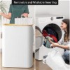 Laundry Hamper 2-Section with 2 Removable Bags, 160L Collapsible Basket with Lid and Bamboo Handles – SpaceAid - 4 of 4