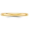 Black Bow Jewelry 2mm to 6mm 14K Yellow Gold Half Round Standard Fit Band - 2 of 4