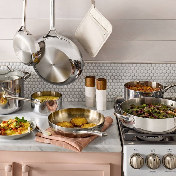 Set de utensilios de cocina de acero inoxidable de 12 piezas con protectores de sartenes de 6 piezas Plata - Figmint™ 2