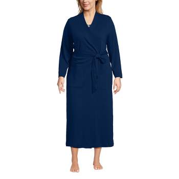 Lands' End Women's Cotton Long Sleeve Midcalf Robe