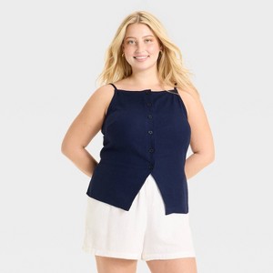 Women's Linen Blend Vest - A New Day™ - 1 of 3