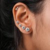 Stainless Steel Stud Earrings Set Hypoallergenic Cubic Zirconia 14K White Gold CZ Earrings for Women - 3 of 4