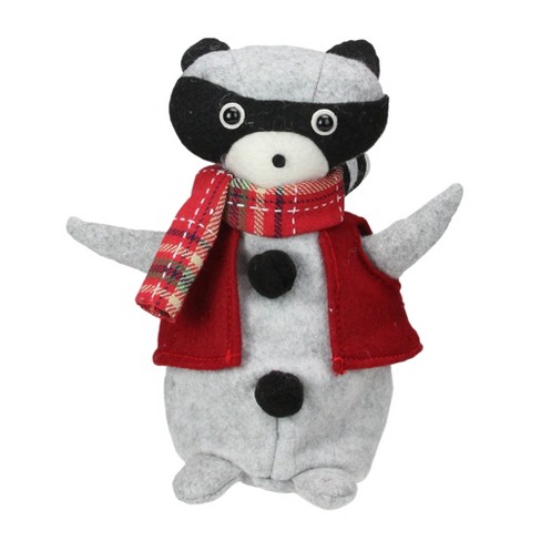 Roman 7" Animated Gray and Flannel Raccoon Tabletop Christmas Decoration - image 1 of 3