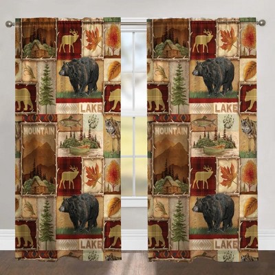 Laural Home Lodge Collage 95" Room Darkening Window Panel