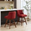 26" Swivel Counter Height Bar Stools Set of 2, Upholstered Wooden Bar Chairs with Backs and Nailhead Trim for Kitchen or Dining Room - Koiai - 3 of 4
