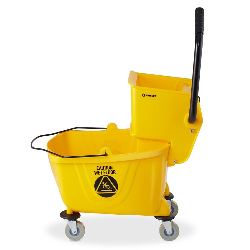 Dryser 26 Quart Commercial Mop Bucket with Side Press Wringer, 2 of 8