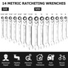 14Pcs Flex-Head Wrench Set,Metric 8-16MM Ratcheting Combination Set, 5/16-11/16" 72-Teeth Cr-V Steel Ratchet Wrenches Set With Storage Bag for Garage - 2 of 4