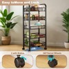 5 Tier Metal Rolling Cart, Storage Utility Organizer with 4 Lockable Wheels for Kitchen, Bathroom, Fruits, Snacks, Bowls - 4 of 4