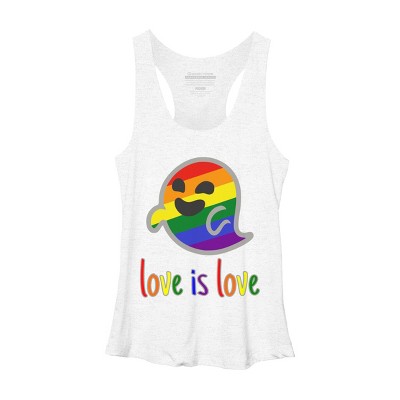 Adult Design By Humans Happy Ghost Love is Love Pride By Racerback Tank Top