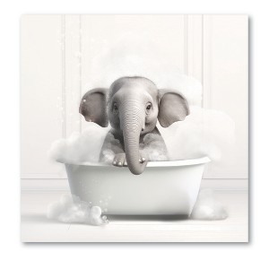 Courtside Market Animal Bath Scenes Elephant 16x16 Gallery-Wrapped Canvas - 1 of 4