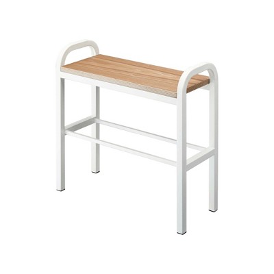Yamazaki Home - Shoe Organizer & Bench (18" H) - Steel + Wood - White