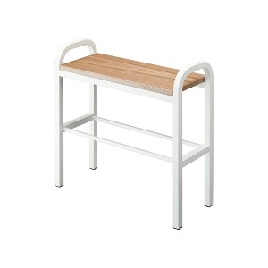 Yamazaki Home - Shoe Organizer & Bench (18" H) - Steel + Wood - White - 1 of 4