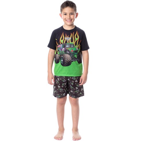 Monster Jam Boys' Grave Digger Monster Truck Shirt And Pants Pajama Set :  Target