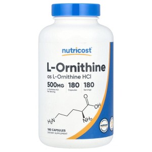 Nutricost L-Ornithine, 500 mg, 180 Capsules - 1 of 2