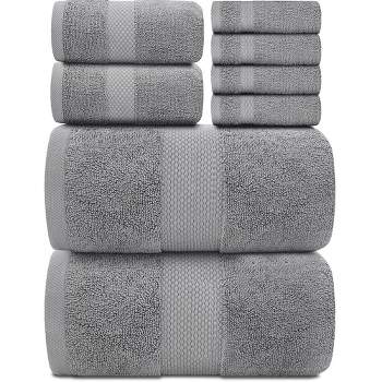 Classic Turkish Towels Set of Eight Madison Collection, 2 bath towels, 2  hand towels, and 2 wash cloths and 2 bath mats - White