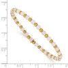 Chisel Stainless Steel Polished Yellow IP-plated 3mm Pink Quartz Beaded 6.25" Stretch Bracelet - 4 of 4