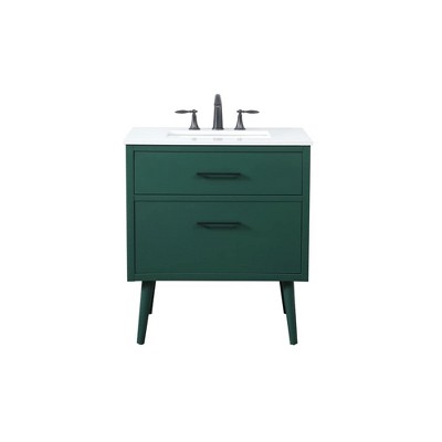 Elegant Lighting 30 inch bathroom vanity in Green