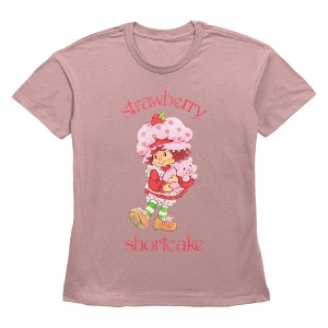 Women's Strawberry Shortcake Cute Berry Cat T-Shirt - 1 of 3