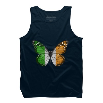 Men's Design By Humans Butterfly Flag Of Ireland By GiftsIdeas Tank Top