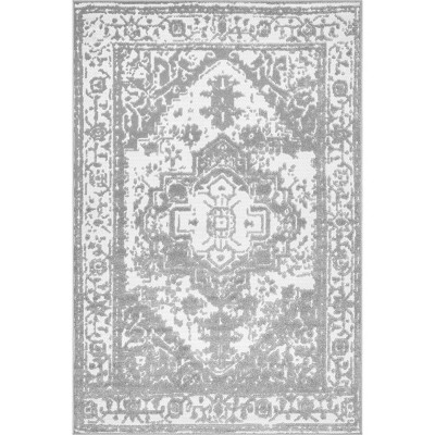 nuLOOM Emberly Textured Medallion Indoor and Outdoor Area Rug