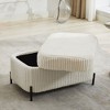Sapphtopaz Modern Ottoman with Storage Corduroy Upholstered Foot Stool with Flip-Top Lid & Metal Legs End of Bed Bench for Living Room,Bedroom - 2 of 4