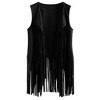 Women's Tassel Sleeveless Vest 70s Hippie Faux Suede Fringe Jacket Cardigan - 3 of 4