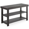 PAGED 3-Tier Shoe Rack Modern Storage Bench, Bamboo Entryway Table for Living Room, Balcony, Bedroom, Space Saving, 286lb Capacity - 3 of 4