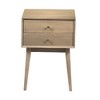 Royal Hampton Bedside Nightstand Table with 2 Drawers and Brass Knobs, Sandblasted Mango Wood Construction - 4 of 4