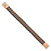 Chisel Stainless Steel Brushed Rose IP-plated Dark Brown Leather 8.5" Bracelet - 3 of 4