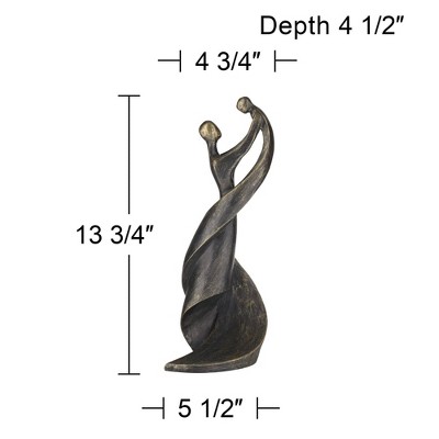 Hand-Painted Bronze Mother and Child Tabletop Statue