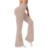 BABYYER Women Ribbed Flare Leggings, High Waist Stretchy Yoga Pants, Lightweight Workout Fitness Trousers - 2 of 4