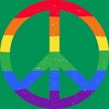 Adult Design By Humans Rainbow Pride and Peace Sign By JuanMedina T-Shirt - 2 of 2
