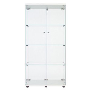 Glass Cabinet 4 Layers Glass Display Cabinet With 2 Doors Floor Standing Clear Glass Collection Display Case For Living Room Bedroom 65 x 32 x 14inch - 1 of 4