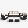 LayinSun Outdoor Patio Furniture Set, Black Rattan Wicker Sectional Swivel Rocker Chairs Sets - 2 of 4