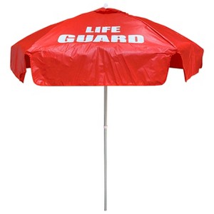 Kemp Lifeguard Umbrella - Red Outdoor Umbrella with Push Tilt Mechanism - 1 of 4