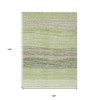 Artichoke Green And Taupe Striped Washable Indoor Outdoor Area Rug - 3 of 4