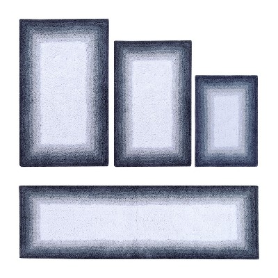 Torrent Collection 4 Piece 100% Soft Cotton Tufted Weave Bath Rug Set, Ombre Pattern, Super Soft & Absorbent, Machine Washable Bathroom Mats