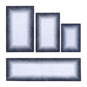 Torrent Collection 4 Piece 100% Soft Cotton Tufted Weave Bath Rug Set, Ombre Pattern, Super Soft & Absorbent, Machine Washable Bathroom Mats - 1 of 4