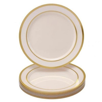 Silver Spoons Heavy Duty Disposable Plates - 10 Inch Paper Plates -  Metallic Gold Party Plates - 18 Pc - Ruffled Collection : Target