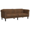 vidaXL Velvet Sofa Set - 2pc Brown Settee and Armchair, Modern Living Room Furniture with Sturdy Legs and Plush Comfort - 4 of 4