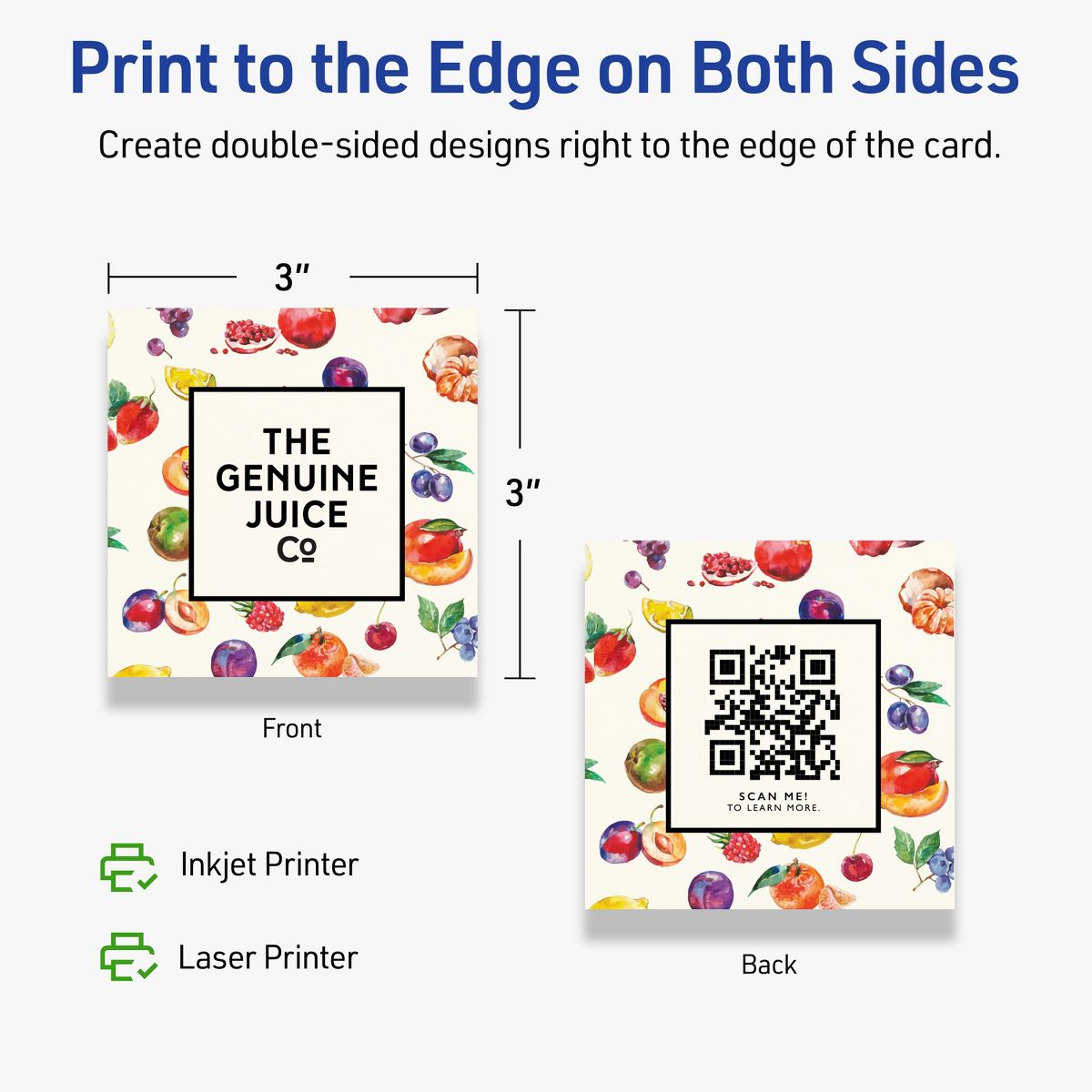 Avery Matte Ivory Square Cards, 3" x 3" Square - thumbnail 6