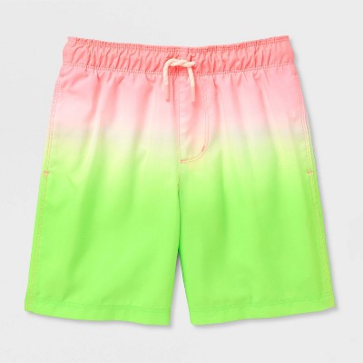 Cat & Jack Boys' Ombre Swim Trunks - Cat & Jack™ Coral Bliss/Lime M — фото 2