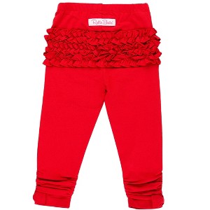 RuffleButts Toddler Girls Ruched Bow Leggings - 1 of 4