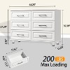Sandinrayli White Dresser for Bedroom, 6 Drawer Dresser Wide Modern Nightstand Closet Wood Dressers with Steel Handles, White - 3 of 4