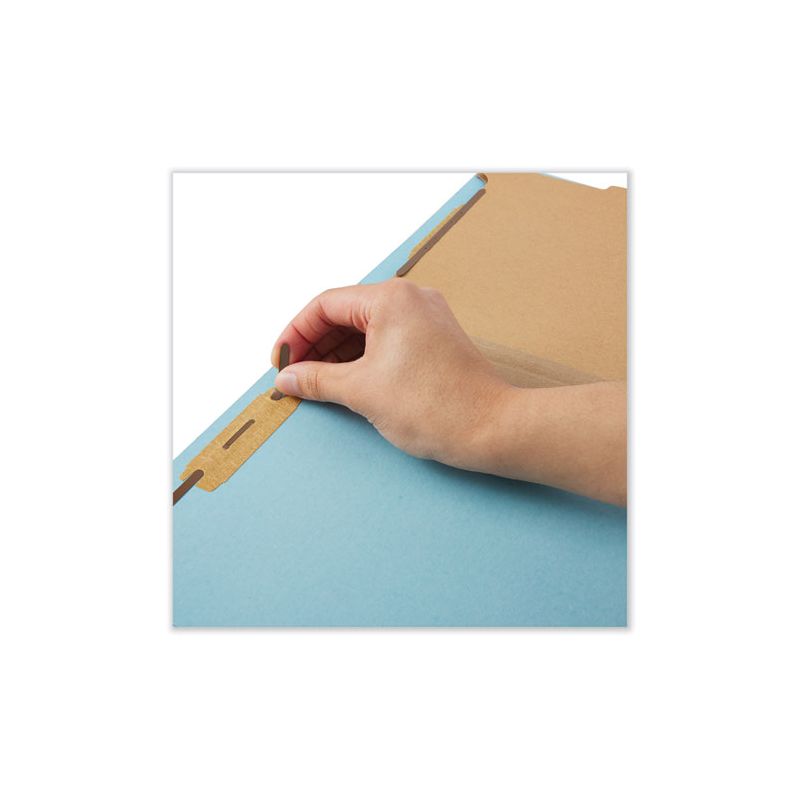 Universal Six-Section Classification Folders, Heavy-Duty Pressboard Cover, 2 Dividers, 6 Fasteners, Legal Size, Light Blue, 20/Box, 4 of 5